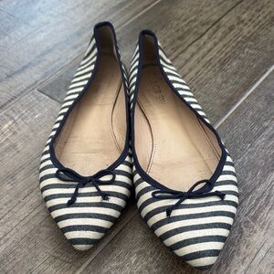 J. Crew Navy and Cream Striped Women's Flats